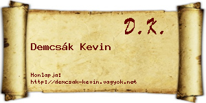 Demcsák Kevin névjegykártya