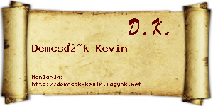 Demcsák Kevin névjegykártya